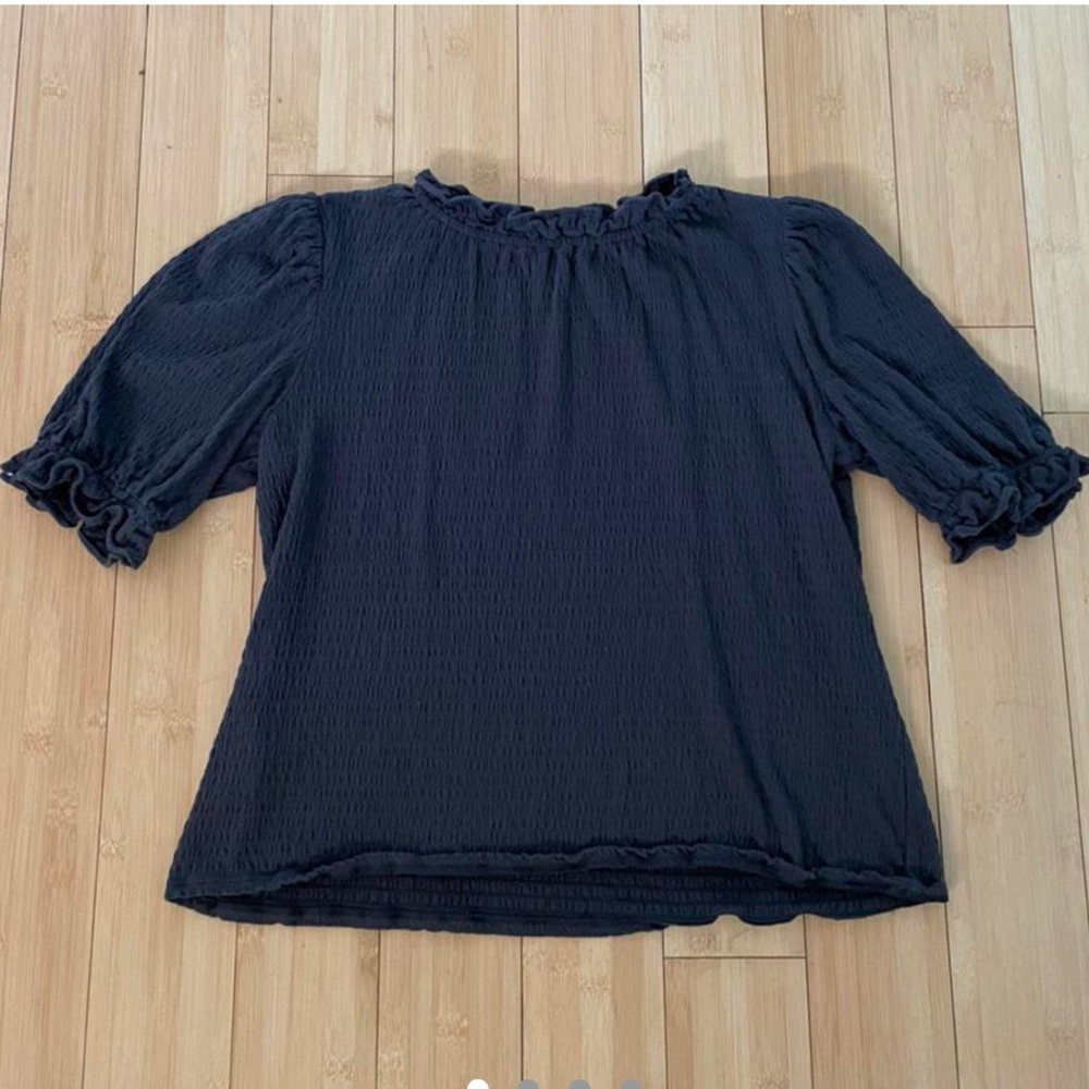 LOFT high neck gray blouse size medium